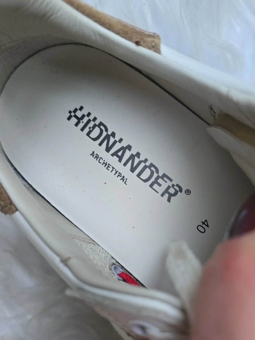 Hidnander Stripeless Ultimate Dual White Leather Sneakers Mens EU40 US7